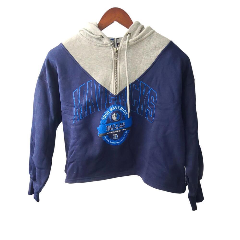 Dallas Mavericks WEAR by Erin Andrews Women's Quarter-Zip Hoodie Jacket Size M